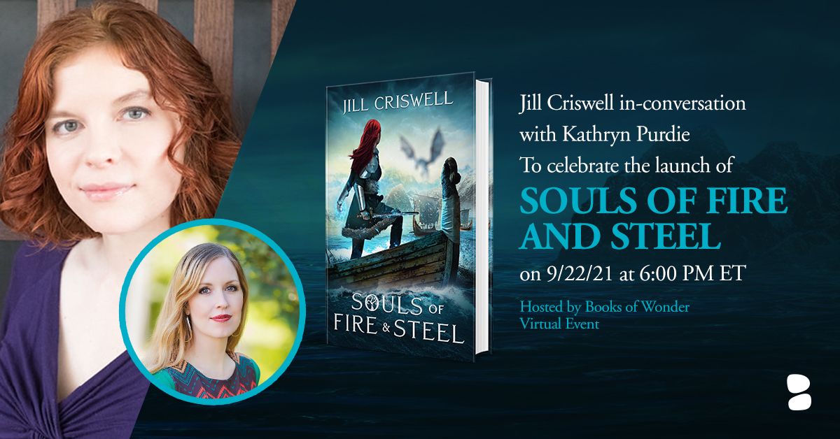 BlackstoneAudio's tweet photo. This is your ONE-HOUR countdown—a thrilling virtual author event awaits you!⏳

Join #SOULSOFFIREANDSTEEL author @JillCriswell TONIGHT at 6PM EST for an exclusive launch event celebration + author discussion with @KathrynPurdie hosted by @booksofwonder!

 https://t.co/TNKy3l64g2 https://t.co/A3mGwLV0mR