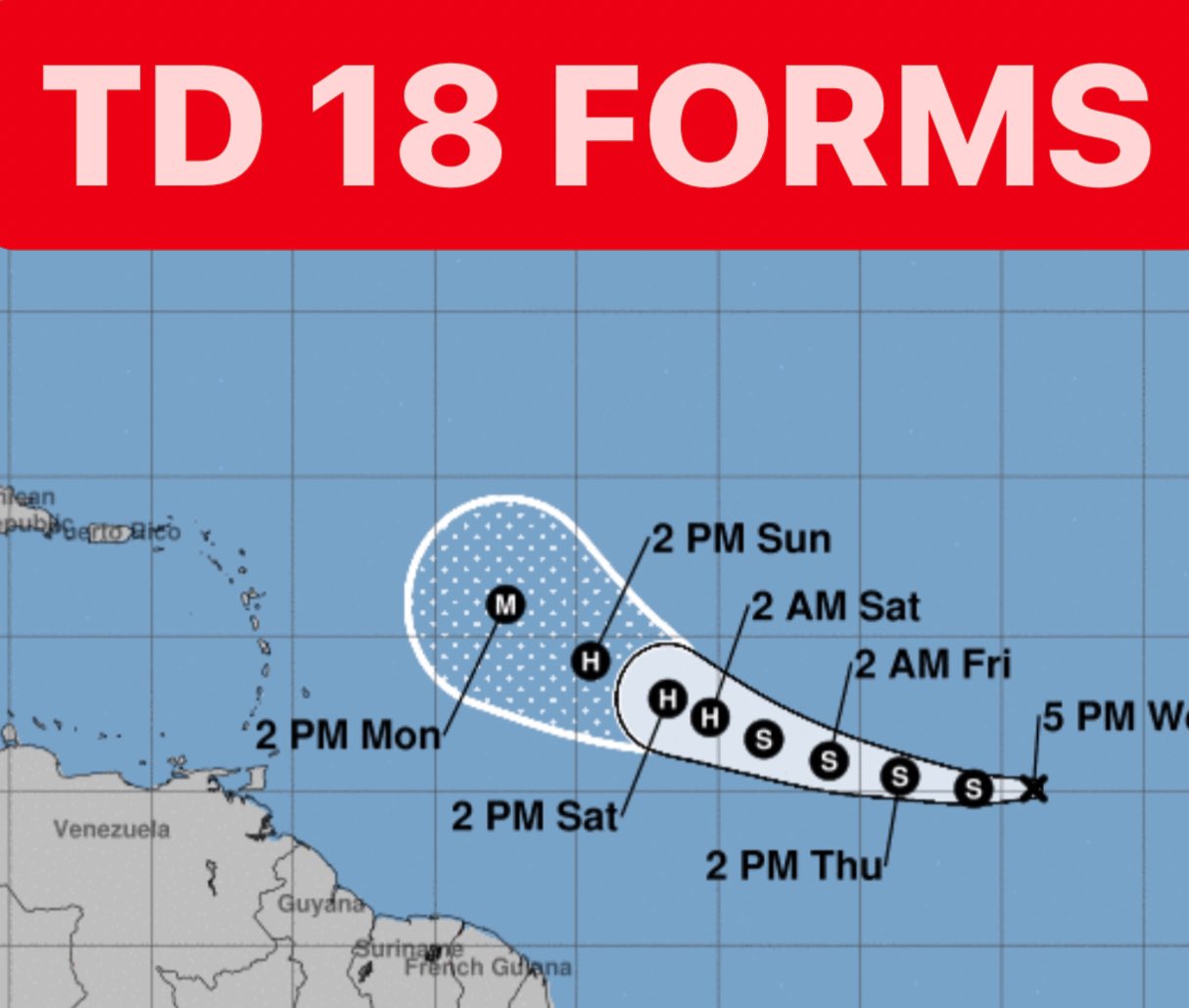 Payton Malone WWLTV on Twitter "BREAKING Tropical Depression 18 has formed. It’s forecast to