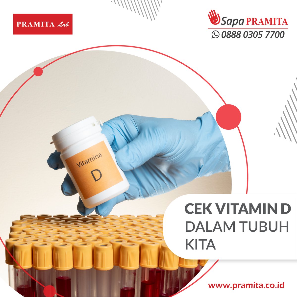 pramitalab_id's tweet photo. CEK VITAMIN D DALAM TUBUH KITA
Melalui sample pemeriksaan darah kita bisa mengetahui kadar Vitamin D...
https://t.co/jGd7XUBvhz
#VitaminD #CekVitaminD #Sehat #Kesehatan #Covid19 #LaboratoriumKlinikPramita #PramitaLab #Pramita #34TahunPramitaLab #ProudlyServingYou #HealthIsFun https://t.co/OYlkHhjKWZ