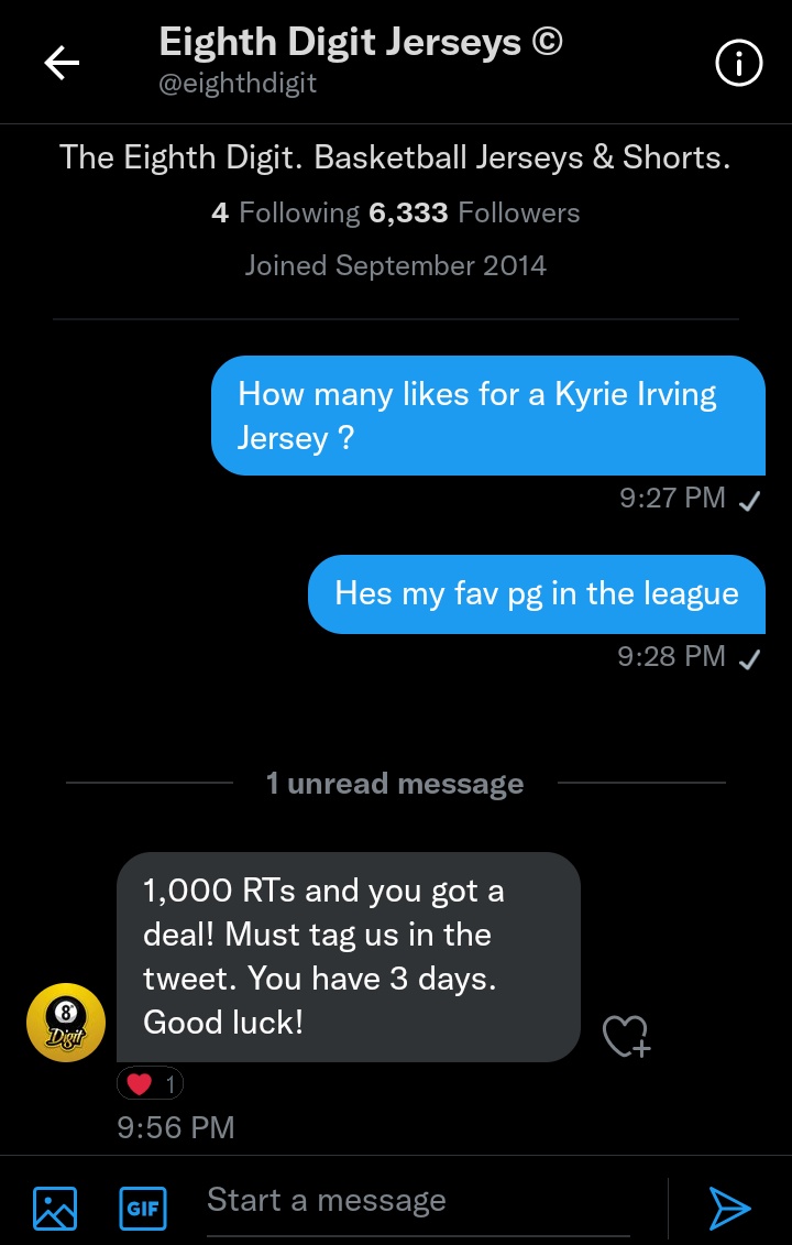 If yall fw me please RT this so i can get a Kyrie Irving jersey❤
