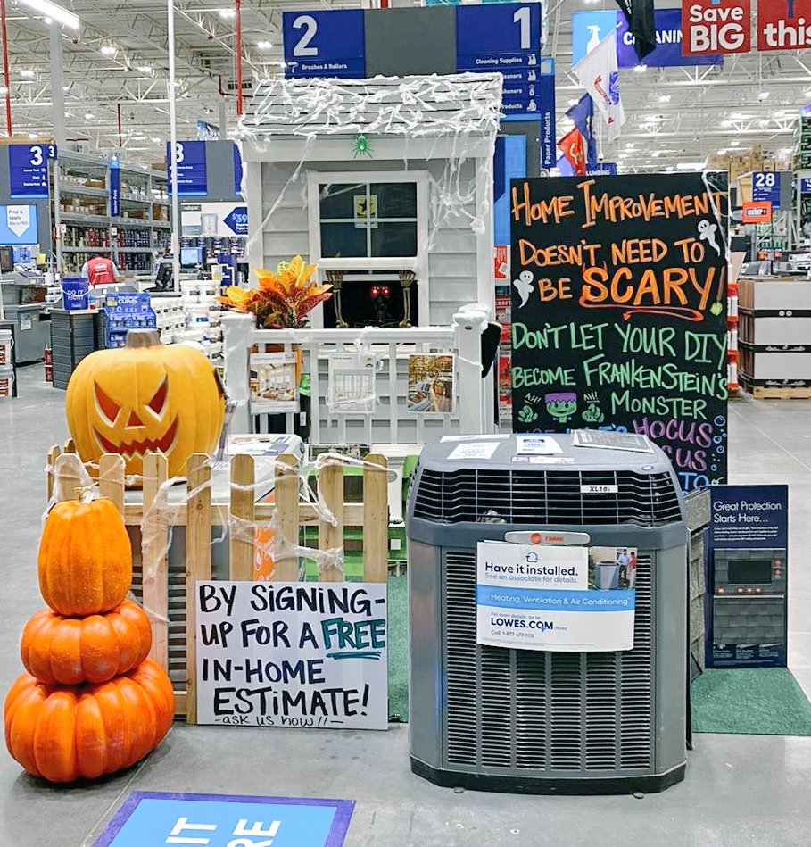 lowes2572's tweet photo. 🎃👻 Home improvement doesn't need to be SCARY! With Lowe's installation hocus pocus...that to-do🗒✏ becomes a TA-DA!!!🎆🧨Treat yourself this season🍬🍫 @FatemiaGunter @D899_RVA @BlueBoxR1 @BenitoKomadina @JoeMcFarland_ @specialtylowes https://t.co/hEQnMf6Rgz