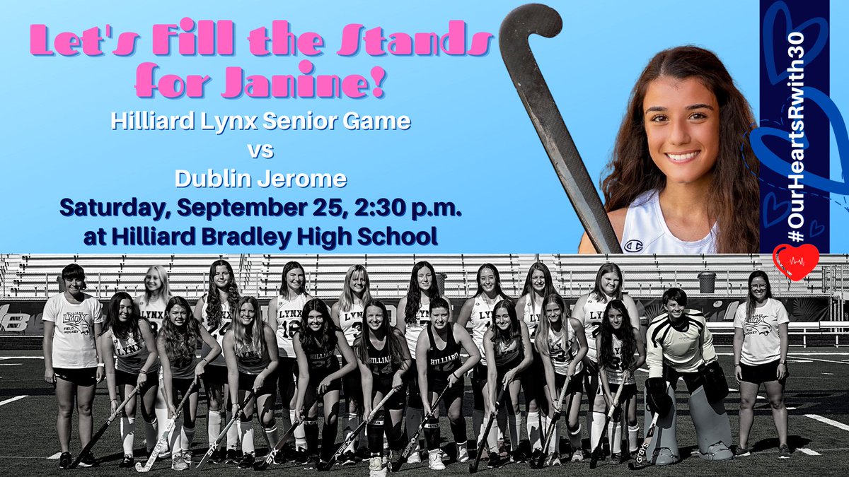 Join us! Admission is $5 &amp; will benefit our player, Janine, who is currently in critical condition. Cash or Venmo (@Hilliard_Lynx) will be accepted at the gate. If you would like to donate via Venmo, add “For Janine” in the comments. #OurHeartsRwith30