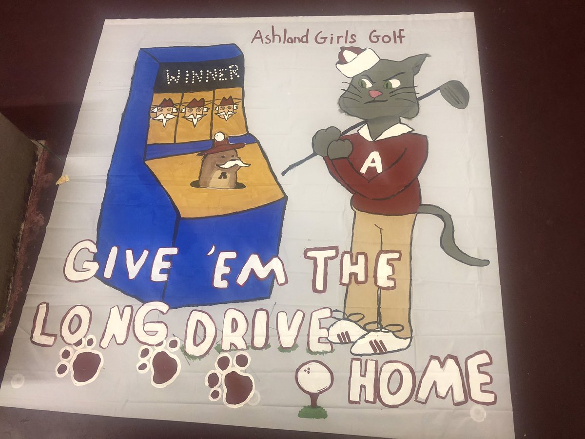 ABHSGirlsGolf's tweet photo. Homecoming Banner!  We love our Tomcats ❤️🐾 https://t.co/yURq6Mygie