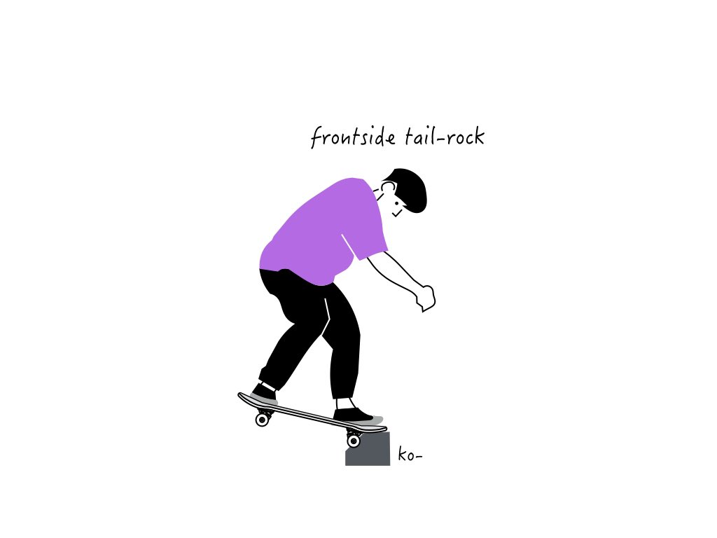 こー オーリー図解 フロントサイドテールロック Illust Illustration Illustraor Illustgpam Artwork Portrait Skateboard Skater Skateillust イラスト イラストレーター イラストグラム スケボー スケーター スケートボード T Co