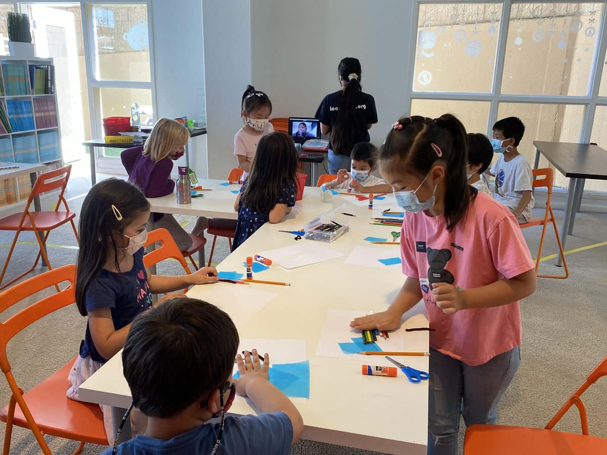 CAMEdServices's tweet image. Afterschool students are creating the water cycle with arts &amp;amp; crafts!