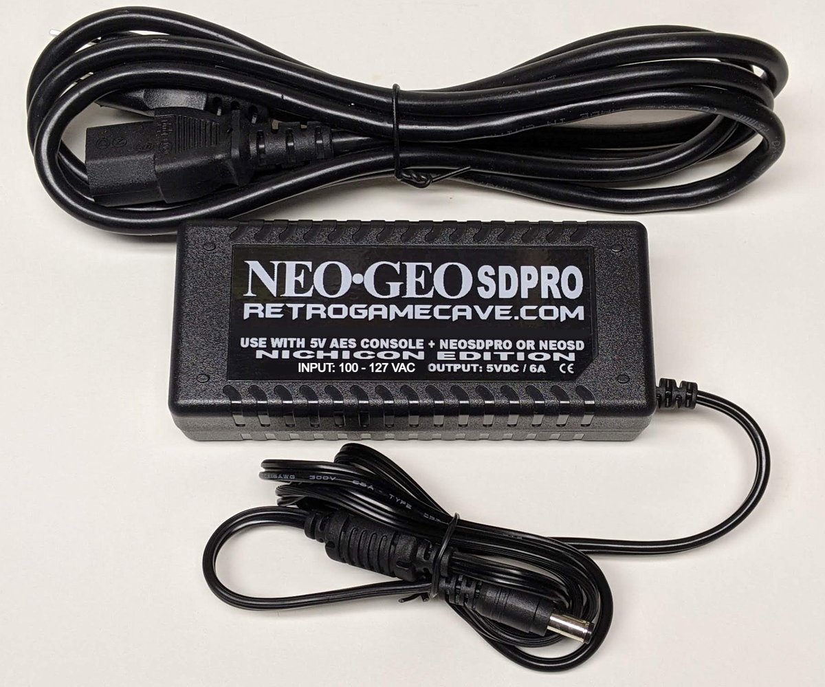 RetroGameCave's tweet photo. https://t.co/fXDelSaMBo

https://t.co/YEfITe0YIL has new power supplies in stock for your Neo Geo + Neo Geo Flash Carts. Works great with NeoSD PRO,  NeoSD-Standard and official SNK carts.  (5V AES, 9V AES, 5V-CMVS) https://t.co/aZZ0mHMfpY