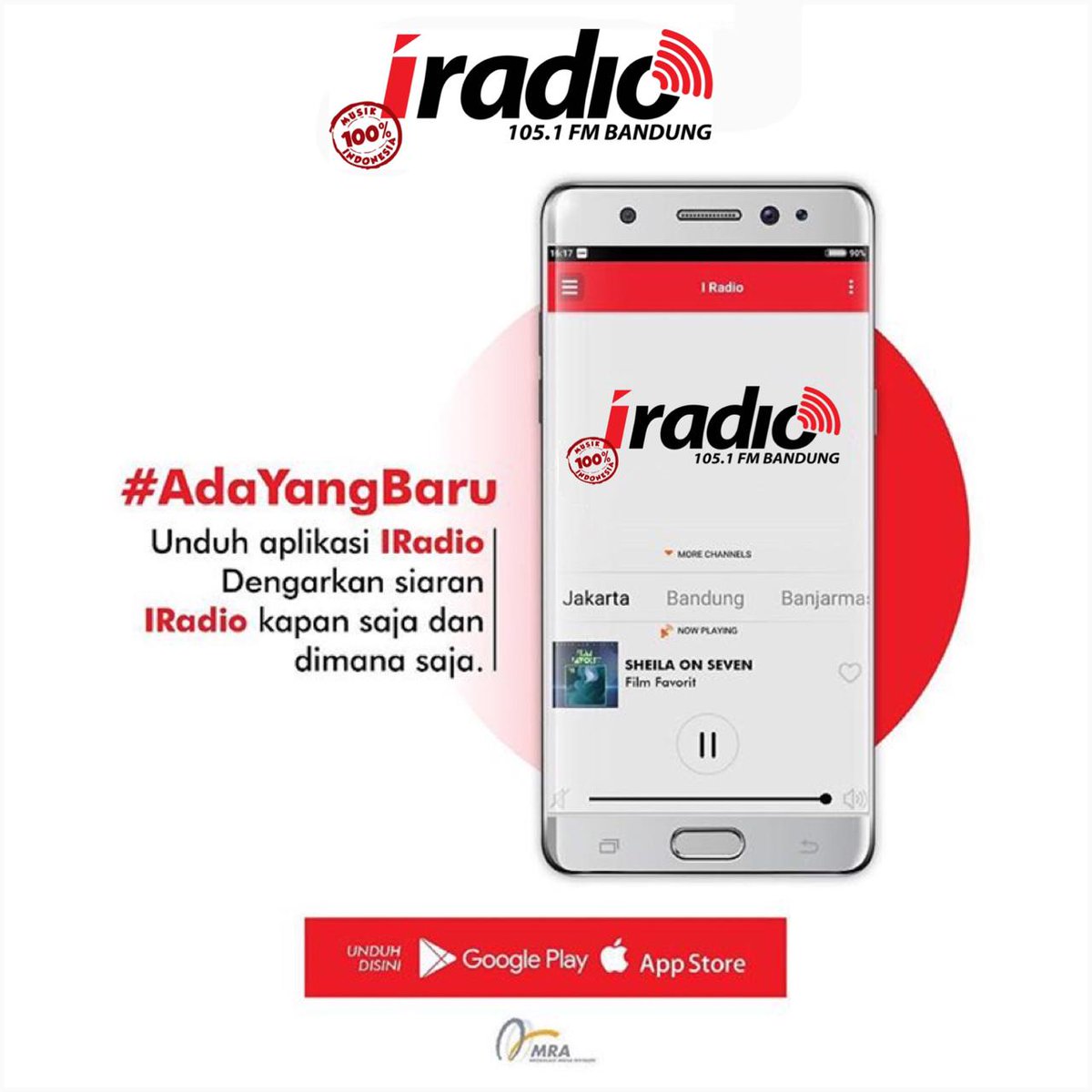 Dengerin siaran I-Radio sekarang bisa kapan aja dan dimana aja! Caranya, unduh aplikasi IRADIO di App Store atau Google Play di Smartphone Anda.