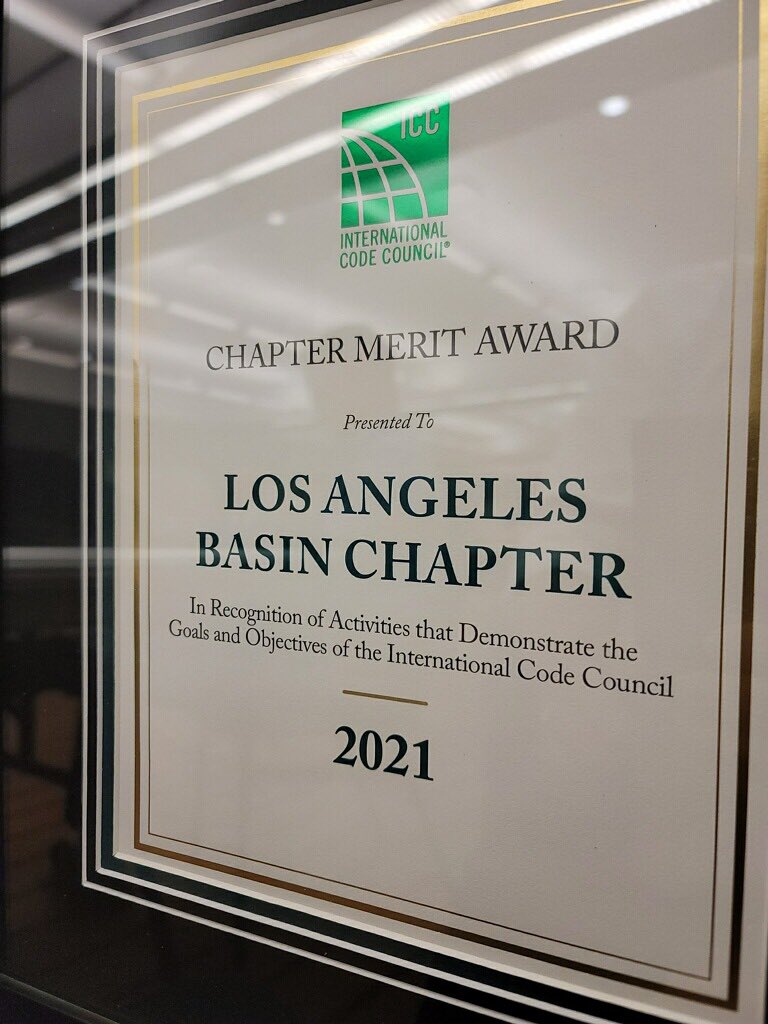 LABC_ICC's tweet image. Our Chapter is beyond thrilled to have received the Merit Award at the 2021 International Code Council’s conference and hearings in Pittsburgh, Pennsylvania! Thank you!!
•
#icclabc #internationalcodecouncil #icc #meritaward #honored