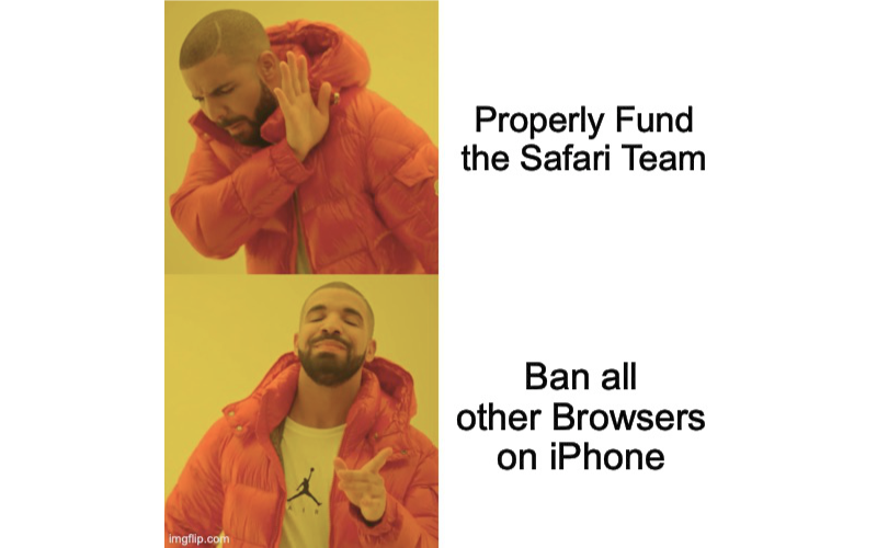 feross's tweet photo. End the #AppleBrowserBan https://t.co/cnY9MAzdoF