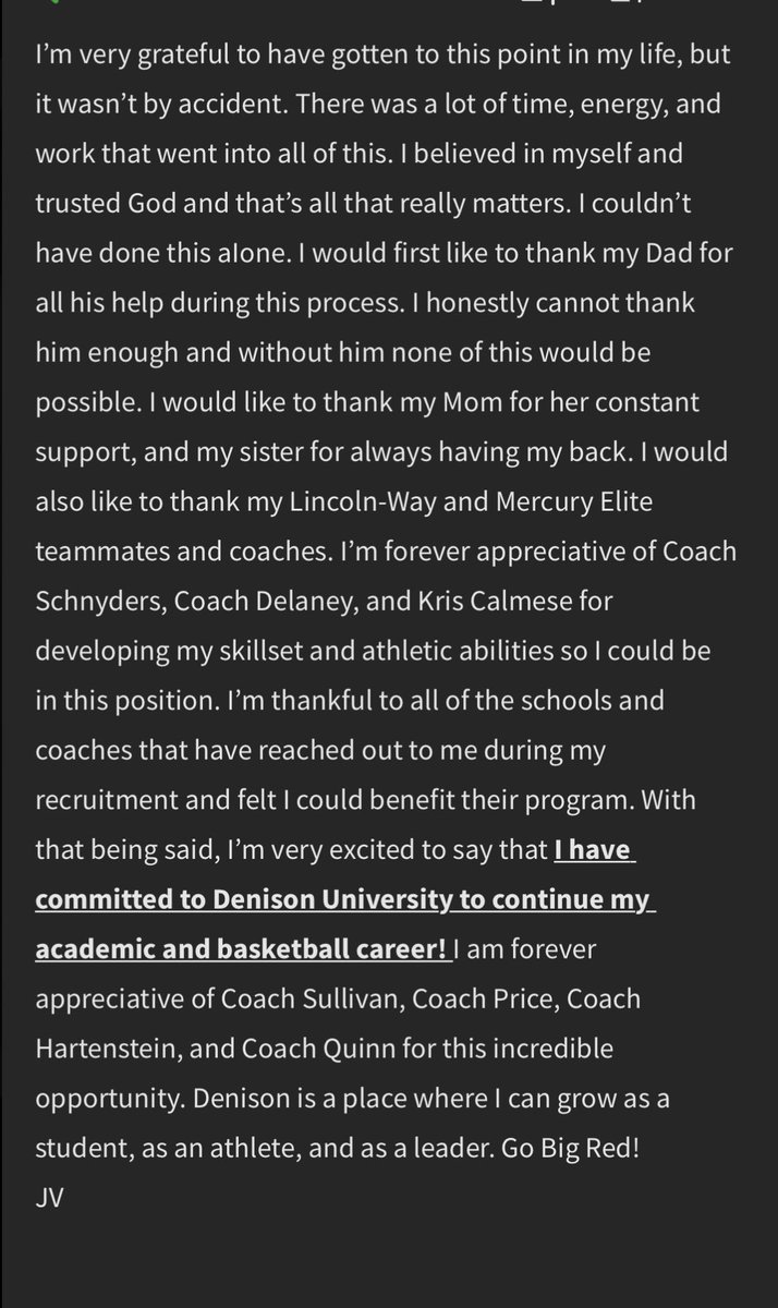 Jack Vegter (@jack_vegter) on Twitter photo It was all part of the plan.. excited to announce that I’m 100% #committed to Denison University! <a href="/DenisonHoops/">Denison Basketball</a> It was all part of the plan.. excited to announce that I’m 100% #committed to Denison University! <a href="/DenisonHoops/">Denison Basketball</a>