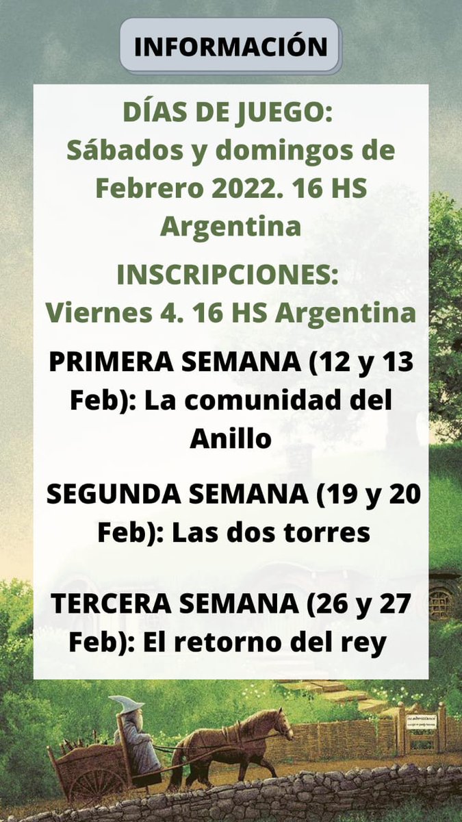 esdlawarbot's tweet photo. ⚠️INFORMACIÓN⚠️
👉🏻FECHAS DEL WB
Hola comunidad 👋🏻 hoy es el día del hobbit #hobbitday2021 por eso...
   ¡Les traemos las fechas del warbot!

🍃🍂🍃
Cualquier duda déjenla en los comentarios 
      ¡¡¡Les esperamos en el warbot!!! https://t.co/KraTYmqvLu