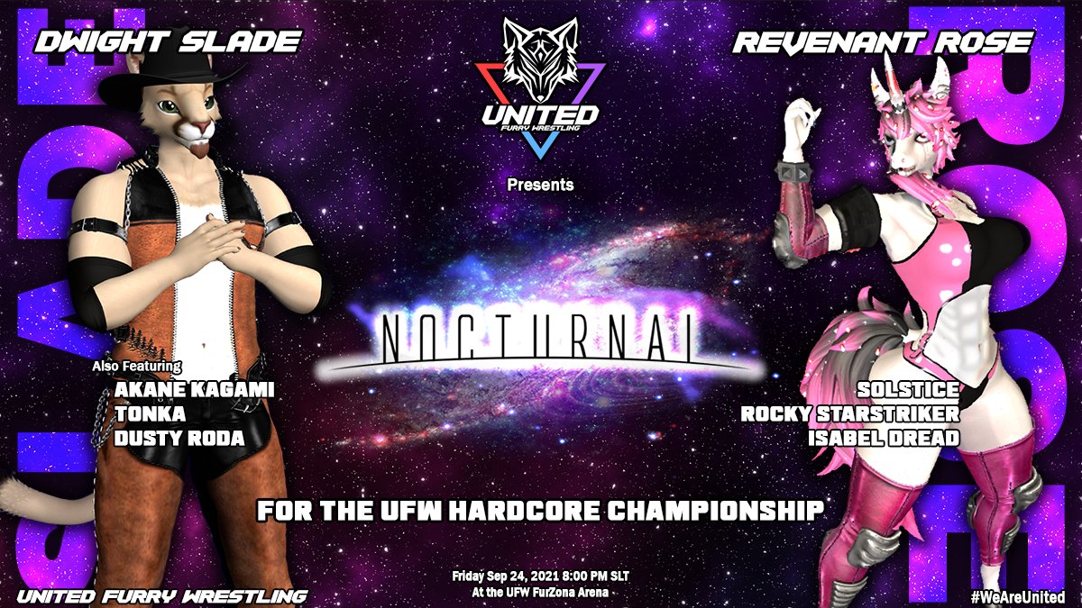 This Friday, Dwight Slade takes on the current UFW HARDCORE CHAMPION Revenant Rose for the title!
You do not wanna miss this show! It's gonna be wild!
maps.secondlife.com/secondlife/Fur…

Catch these paws this Friday night <a href="/8pm/">8pm</a> SLT with #UFW_SL
★🌙★