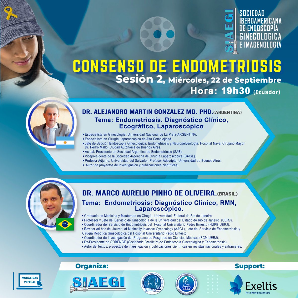 SiaegiOrg's tweet photo. En pocos momentos.
Esperamos contar con vuestra presencia esta noche 19h30. (Ecuador). Sesión 2/3. CONSENSO DE ENDOMETRIOSIS. 
INSCRIPCIONES:
https://t.co/YG8jljeRY8 https://t.co/VgywaSi1lf