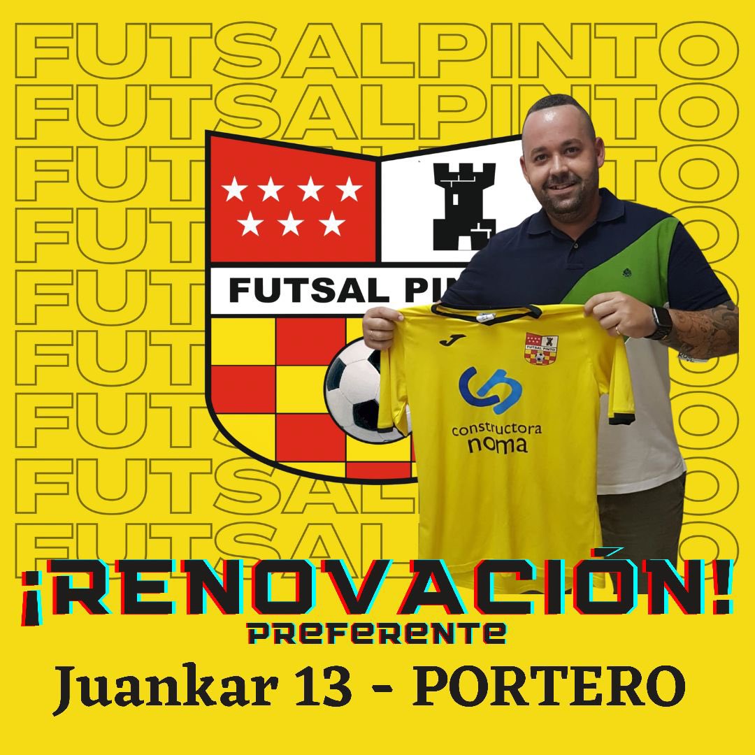 pinto_fs's tweet photo. Continuamos con la de nuestro portero y segundo capitán del equipo @juankarnavarro 😊

Portero con mucha experiencia, comprometido y siempre dispuesto a seguir aprendiendo, es un placer anunciar que continúa un año más con nosotros.

¡ Mucha suerte Juankar ! 

#VamosPinto 💛 https://t.co/XV76EXYSp6