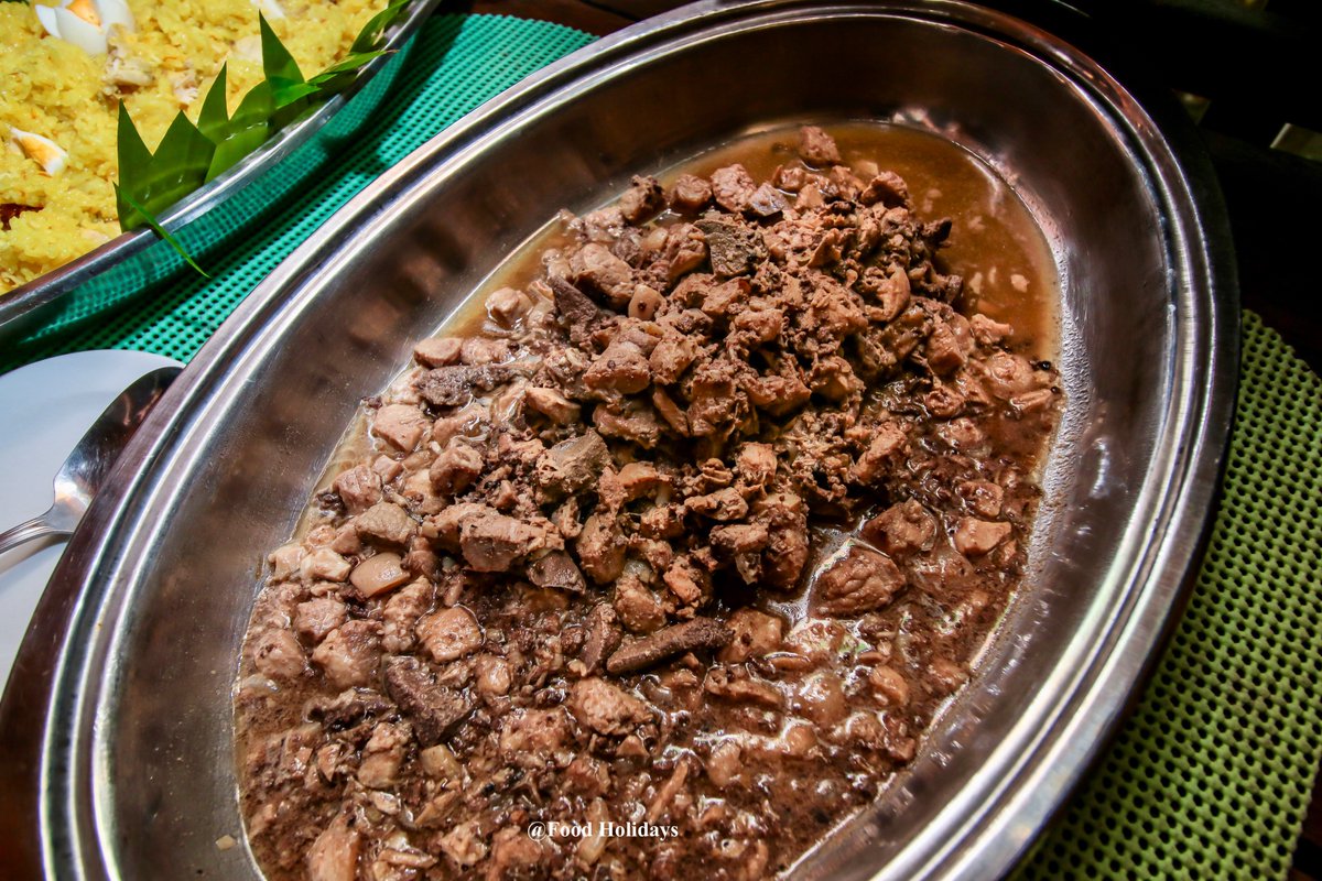 FoodHolidaysPH's tweet photo. PAMPANGA: 15 Delicious Discoveries

#8 Kilayin

A flavorful stew of pork &amp; offal sautéed in vinegar, seasoned with spices where flavors unite in harmony. Luscious profile of acidity with bitter notes! Food trip time❣️🚖
#itsmorefuninthephilippines
#tpbgovph
#foodholidays
#kilayin https://t.co/X3PnqzrhO9
