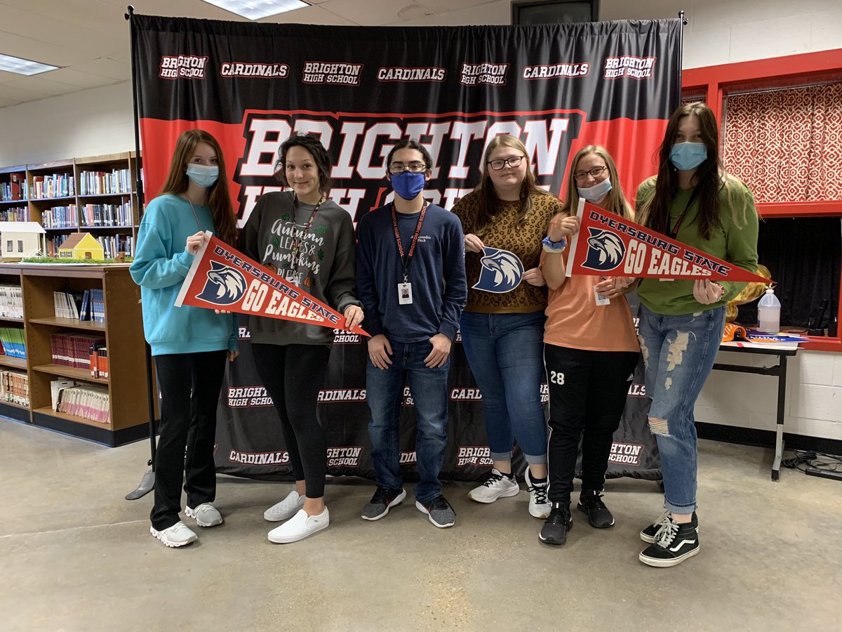 BHSCounselorsTN's tweet photo. We are so thankful for @DyersburgState helping our Cardinals complete their @TNPromise and their DSCC applications today! #CollegeAppWeek2021 @BrightonHighTN https://t.co/KcEtbwLHtp