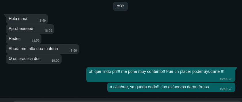 nada mas grato que ayudar a mis alumnos.