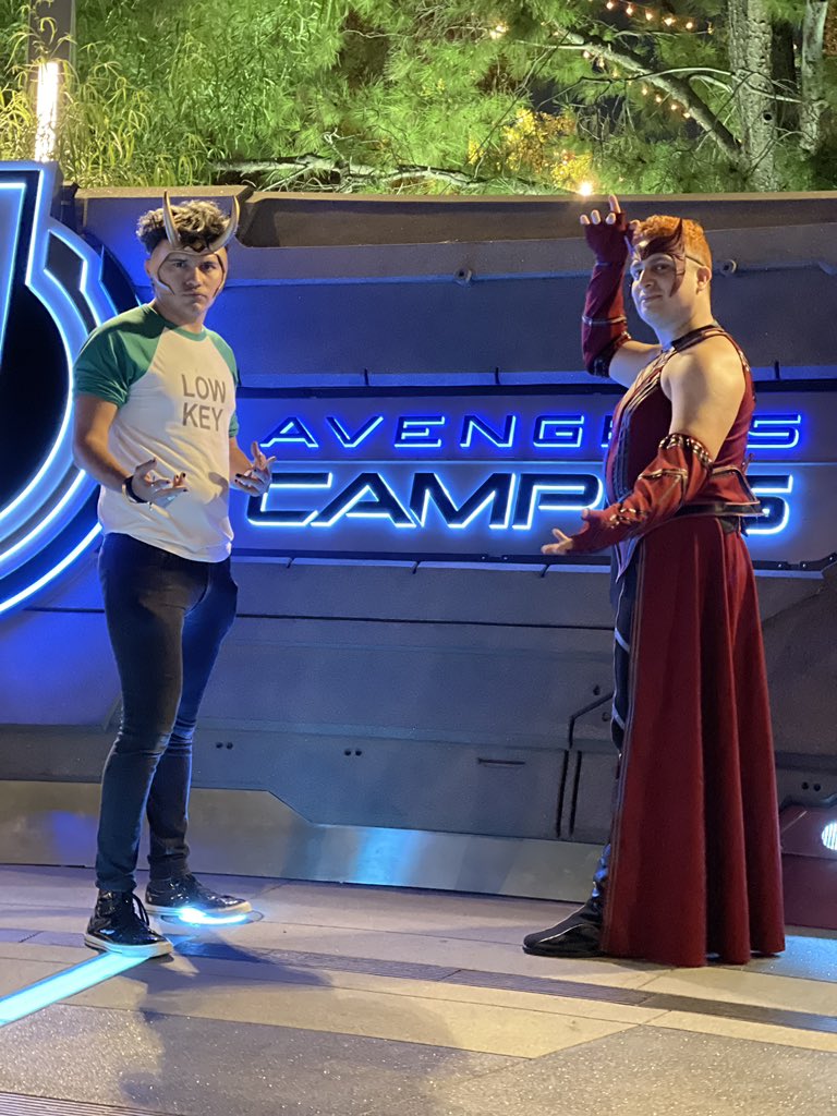 TheVIPPrince's tweet photo. Loki and Wanda taking over Avengers Campus #lowkey #lowkeyloki #loki #wanda #WandaMaximoff #avengers #AvengersCampus #oogieboogiebash https://t.co/Tvn1WwVcQk