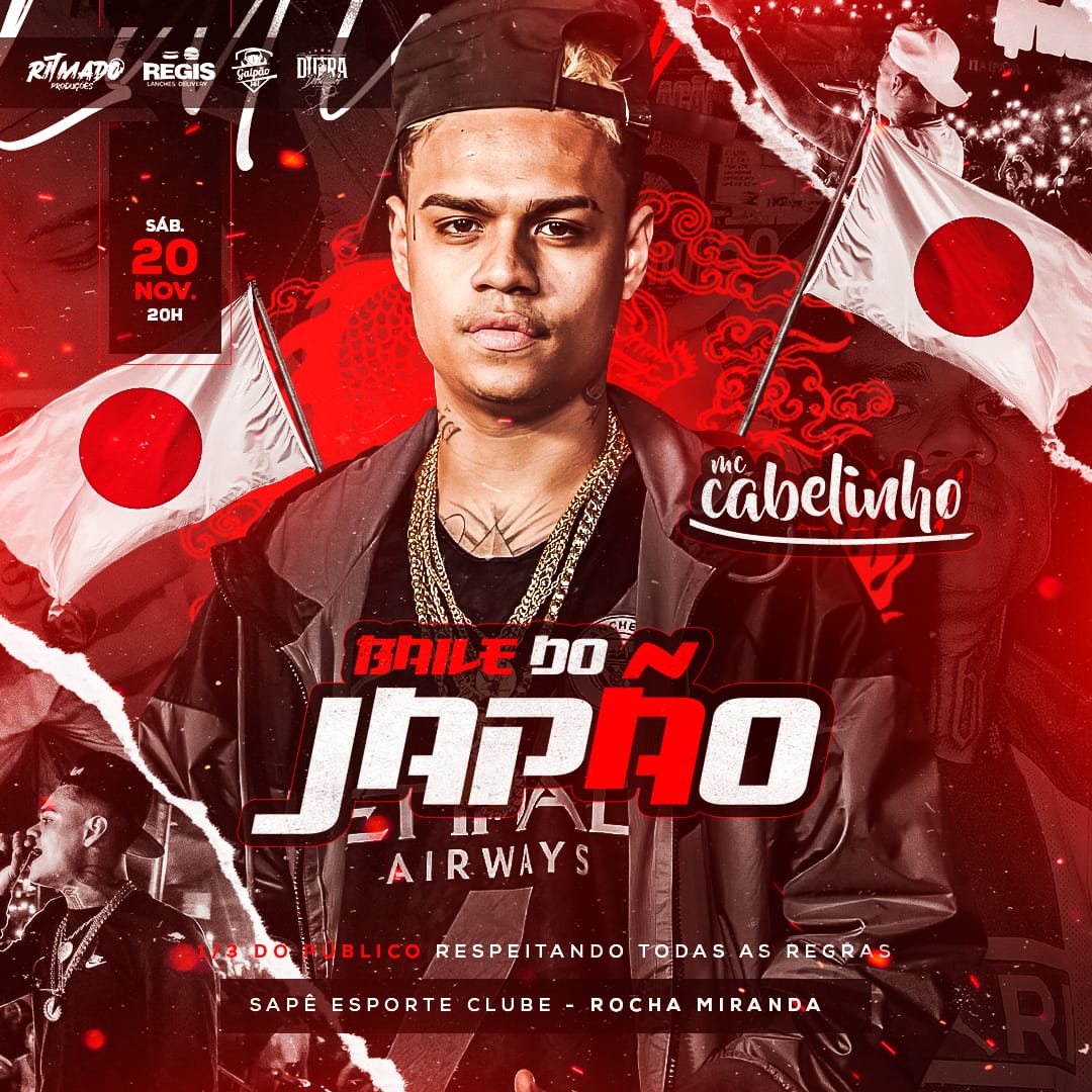 xexaprodutor_'s tweet photo. Estão ansiosos para esse showzão né ?

Baile do Japão apresenta: 

🎙️ Cabelinho 
➕ Top’s Djs🇯🇵

📍Sapê Sport clube 
📅20/11
⏰20h

#Bailedojapao
#Xexaprodutor https://t.co/F7my2dCTQv