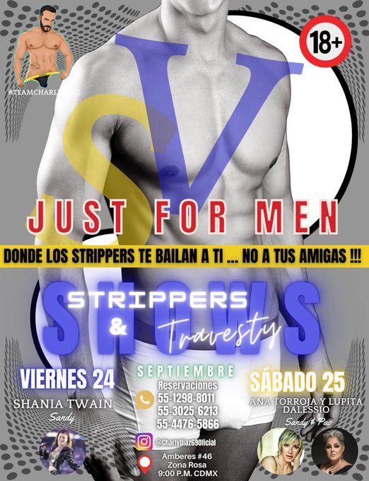 3 pic. VIERNES Y S?BADOS
.
Amberes 46 Zona Rosa 
.
Donde los strippers te bailan a ti... No a tus amigas