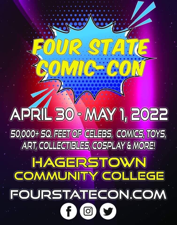 4statecomiccon's tweet image. We will be back to Harrisburg in September 2022 but until then please join us at our spring convention in Hagerstown, MD.  Advance tickets are the lowest price right now and are available here: eventbee.com/v/four-state-c…
#comiccon #fourstatecomiccon #hagerstownmd #comic #cosplay