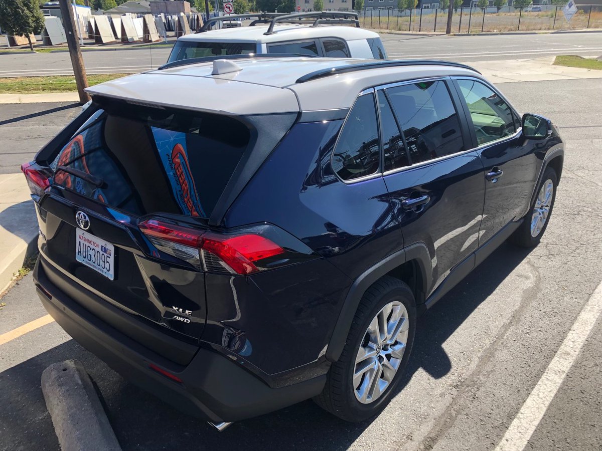 SpokaneSunscre1's tweet photo. Wrapping is a great way to change the look of vehicle! If you change your mind down, we can always restore it to the starting look! This 2021 Toyota Rav4 is wrapped on the roof &amp; a-pillars in Avery Stone Grey! Call us to learn more about our partial or full wraps at 509-328-4015 https://t.co/Q3kPADzVZX
