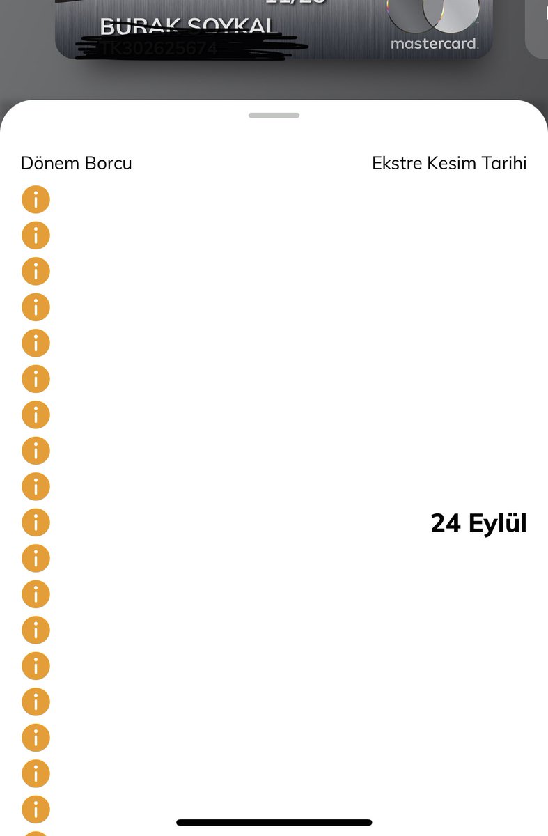 bsoykal's tweet photo. @qnbfbdinliyor Hata anlık değil kart sayfasından başka yere gidip geri geldiğinizde dönem borcunun altına empty view atıyor. Fix çıkmanız lazım https://t.co/sCvZk45G1I