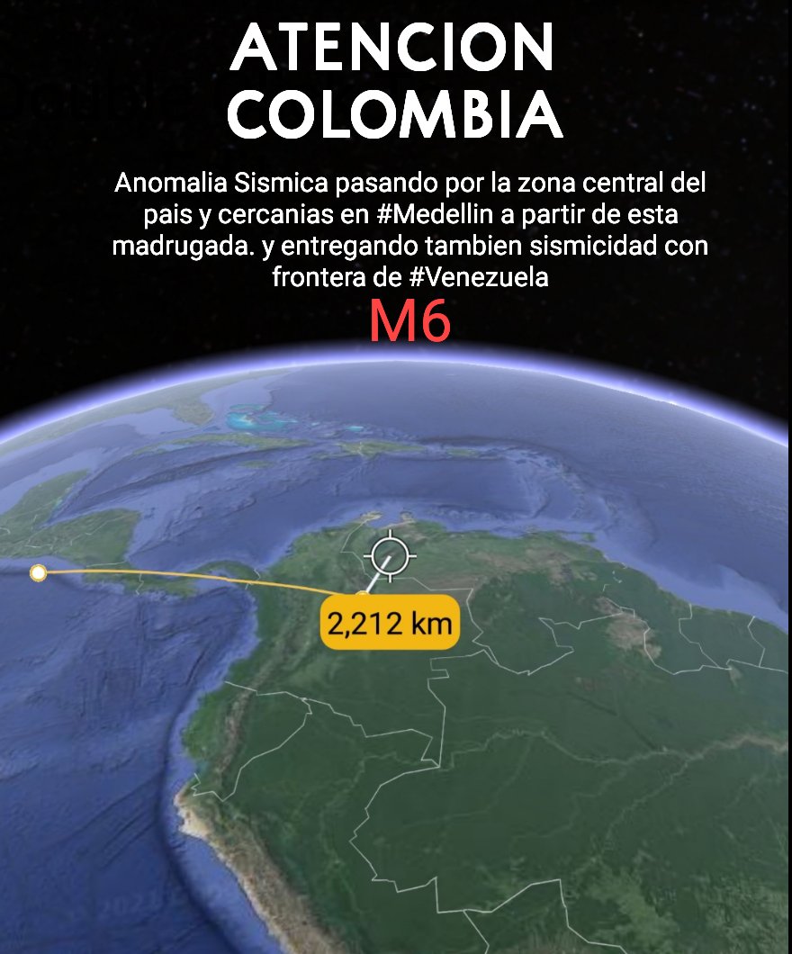 EarthquakeChil1's tweet photo. (ATENCION) #COLOMBIA UN CAMINO DE MENOS DE 2000 KMS YA SE DIRIGE HACIA LA ZONA CENTRAL DEL PAIS. ESTE PODRA DEJAR UNA ACTIVACION NO MENOR A M5.5 A M6 EN ESA ZONA. ESTE CAMINO YA SE ENCUENTRA AVANZANDO. POR OTRO LADO MI GENTE EN #VENEZUELA FRONTERA PODRA SENTIR ESTOS REFLEJOS. https://t.co/NUbnhYlDhg