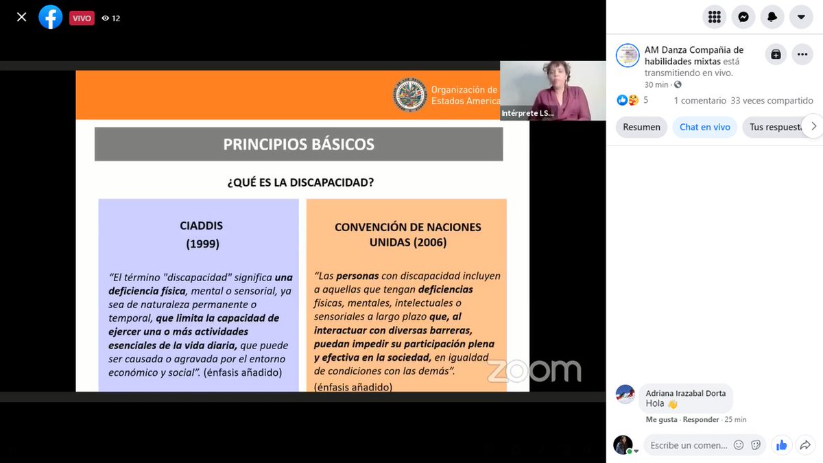 BritishArtsVe's tweet photo. La Dra. @BeticaMunozPogo Dir. del Dpto. de Inclusión Social de la OEA, plateó la importancia de incorporar la perspectiva de discapacidad en proyectos sociales, políticas públicas y dinámicas de todas las organizaciones
#DASHDisabilityArts
@veBritish @amdanzamixta @SerInclusivo https://t.co/PMiIihD1hV