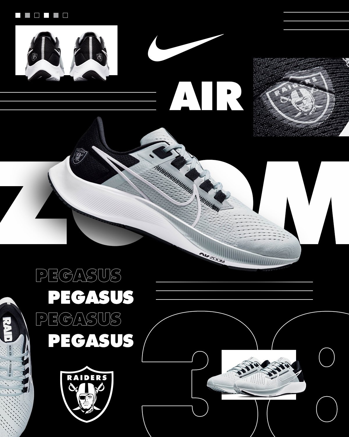Nike air zoom pegasus 36 raiders top
