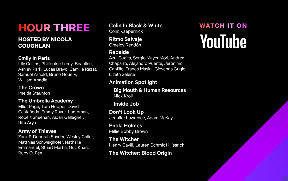 getFANDOM's tweet photo. Netflix drops the stacked schedule for Saturday's #TUDUM event 🥁

(via @netflix) https://t.co/Fdzclfqkas