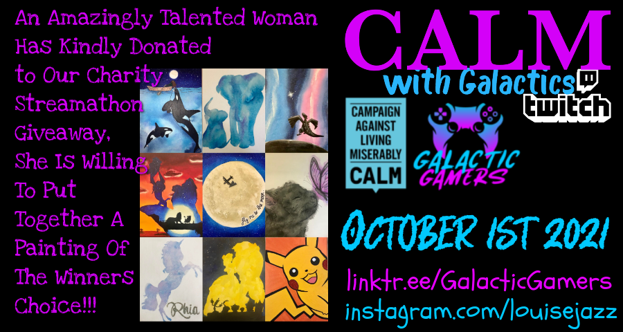 GalacticsGamers's tweet photo. @theCALMzone @JustGiving #campaignagainstlivingmiserably #justgiving #preventsuicide #Mentalhealth #MentalHealthAwareness #MentalHealthMatters #CharityStream #charity #giveaway #Giveaways #Artist #painting #paintings #Disney #pokemon #unicorn #animals https://t.co/5SJAoosq67