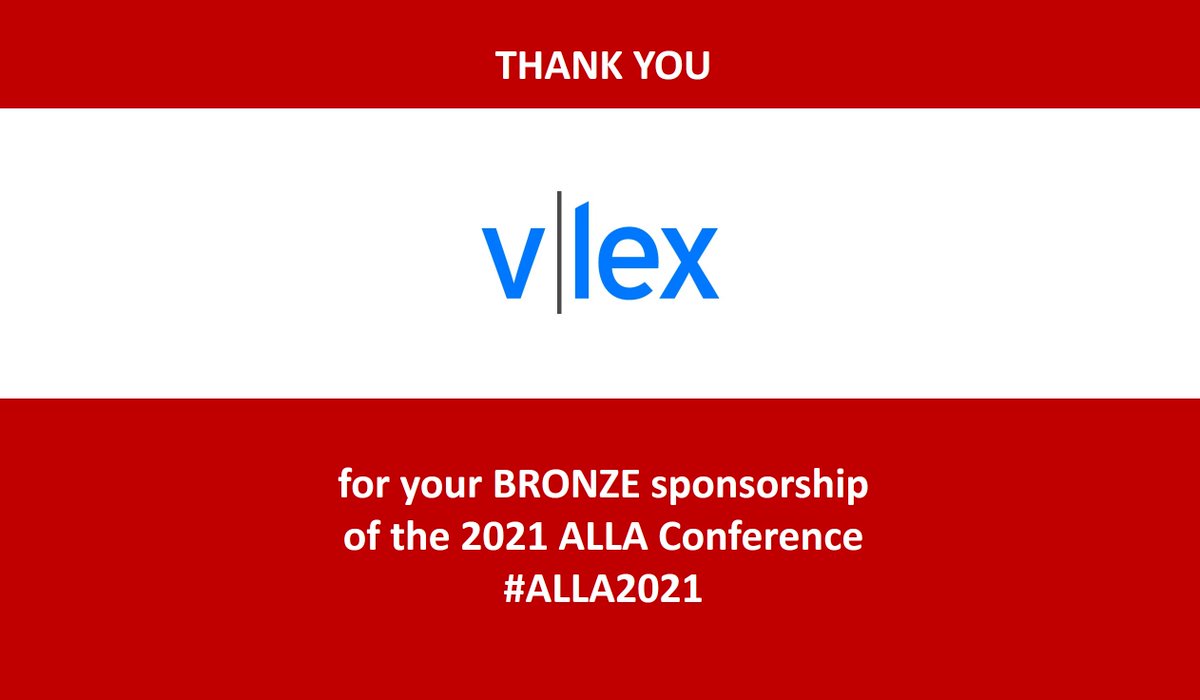 AustLawLibAssoc's tweet image. Thank you @vlex #ALLA2021