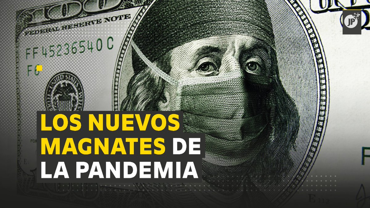 jpmasespanol's tweet photo. 😷💰 Un reciente estudio desnudó a una cúpula de nuevos magnates, cuyas fortunas se han disparado al realizar millonarios negocios con productos médicos vinculados a la pandemia.   
 
Video 👉 https://t.co/VShAwwE7Jr https://t.co/bBhzENTpV6