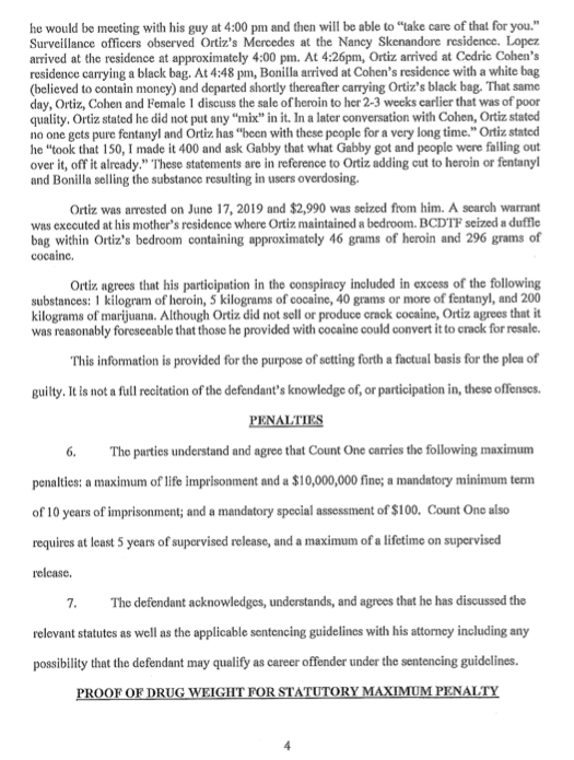 OneidaEye's tweet photo. 9/22/21 RUBEN ORTIZ JR PLEA AGREEMENT, USDC ED Wisconsin 19CR151, USA v Ruben Ortiz Jr, Lopez, Martinez, Gomez-Salas, Alonso, Bonilla, Cohen, Johnson, Guyette, Parkinson &amp; Stephanie Ortiz re #OneidaNation Latin Kings #fentanyl gang in Nancy Skenandore home
https://t.co/Ug62XaFt8n https://t.co/2O7xfLCzIW