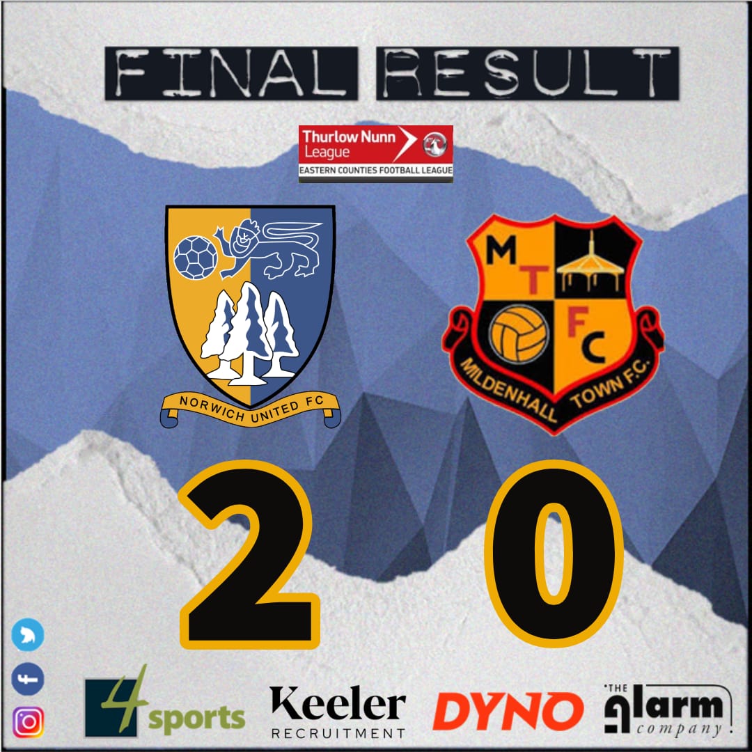 𝓜𝓪𝓽𝓬𝓱 𝓡𝓮𝓹𝓸𝓻𝓽

Please follow link below to read the match report from last night's victory over Mildenhall Town with two goals from <a href="/KillerAlby_/">Alby Ramon Matthews</a> 

ℕ𝕠𝕣𝕨𝕚𝕔𝕙 𝕌𝕟𝕚𝕥𝕖𝕕 𝟚 - 𝟘 𝕄𝕚𝕝𝕕𝕖𝕟𝕙𝕒𝕝𝕝 𝕋𝕠𝕨𝕟

pitchero.com/clubs/norwichu…