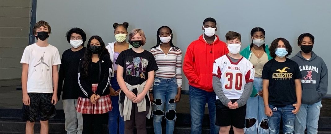Great News Morris Middle! The students shown will participate in Space Camp during October Break. They decided to spend their week LEARNING STEM.  They will be engaged as young astronauts on missions and the challenges of space. Congratulations!#HCSUnited