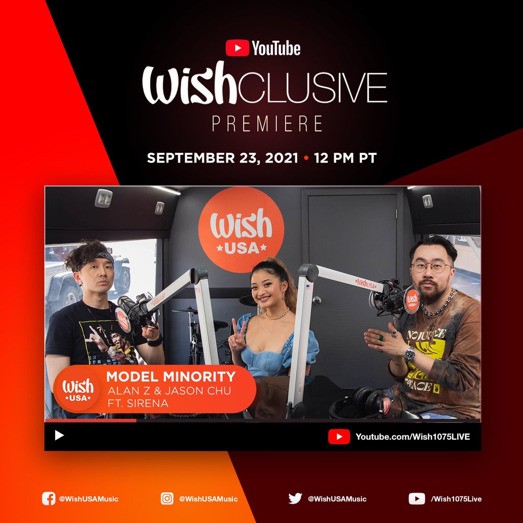 wishusaofficial's tweet image. &quot;Model Minority&quot; is showcasing itself on Wish USA! Watch Jason Chu &amp;amp; Alan Z (ft. Sirena) revel in their music on our YouTube channel tomorrow! 

#wishusamusic #wishclusive #modelminority @AlanZmusic @LEGENDARYSIRENA @jasonchumusic