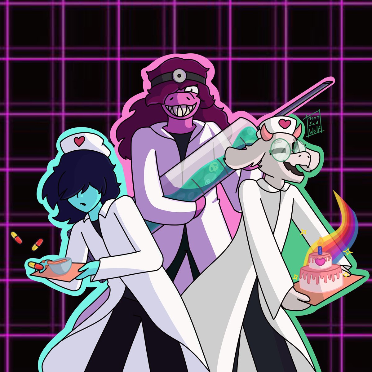 TerrySadWolf's tweet photo. Deltarune fanart i made 

—————
#DeltaruneChapter2 #deltarunefanart #deltarune2 #susie #kris #ralsei #deltarune https://t.co/VkZod03xqO