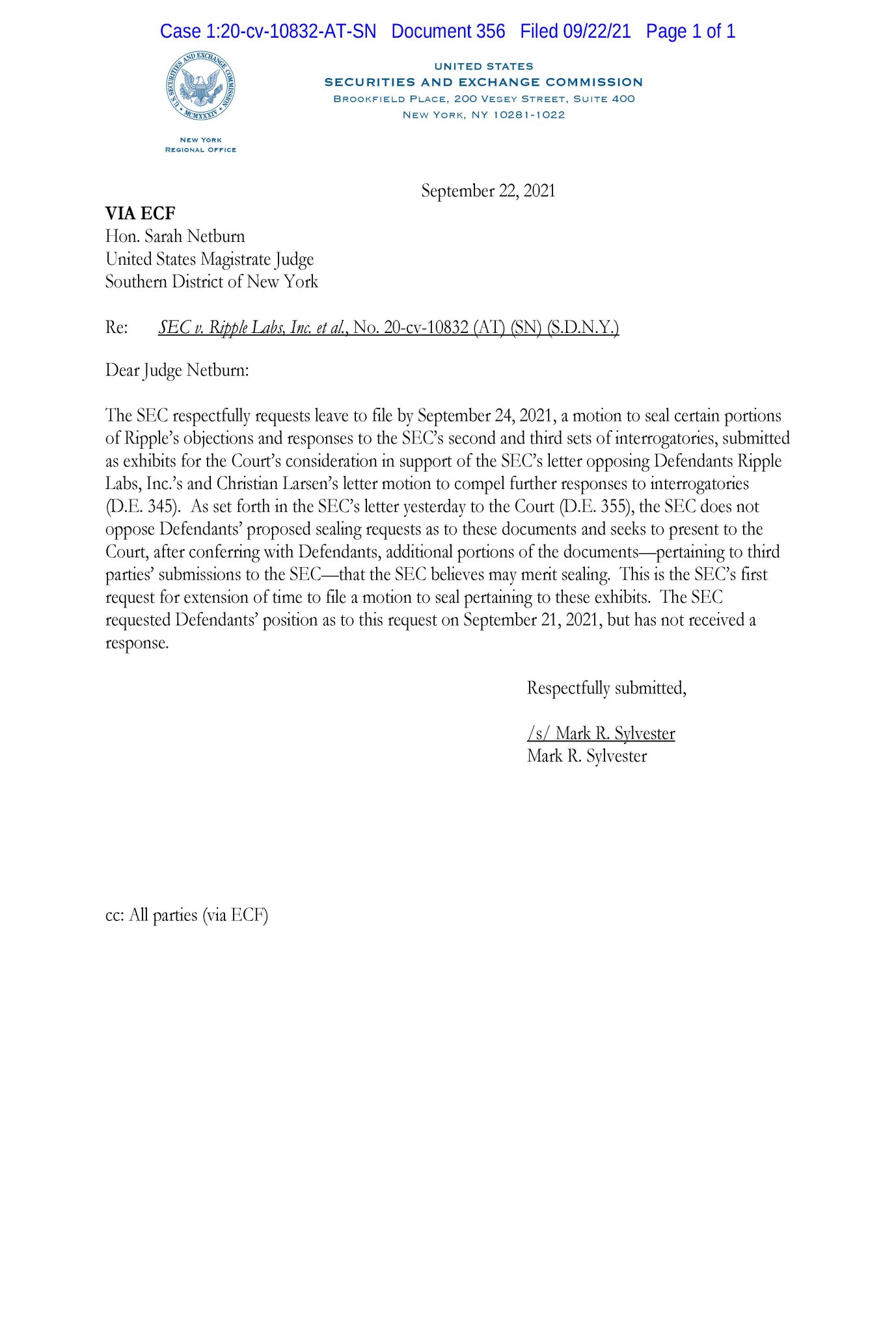 James K. Filan 🇺🇸🇮🇪 on Twitter SECGov v. Ripple XRP