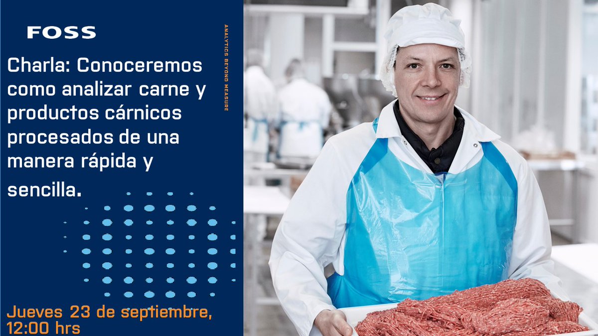 FOSS_Mx's tweet image. En los últimos años los conceptos tales como: carne de calidad, producto de calidad y garantía de calidad, entre otros, han ocupado el centro de atención tanto en producción como en la comercialización de la carne.
Lo invitamos a una platica al respecto el jueves 23 de Septiembre