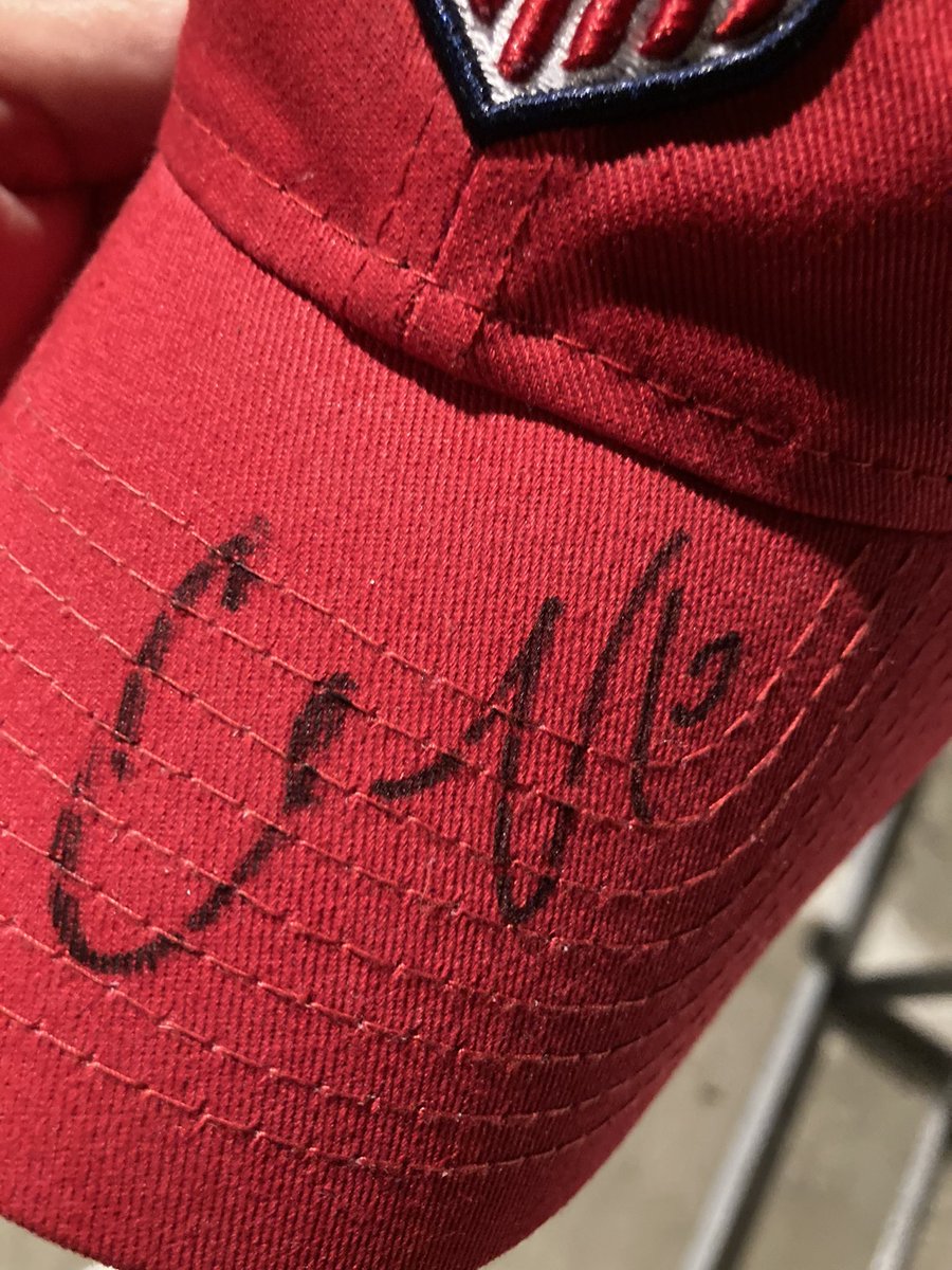 theREGrimm's tweet photo. A huge thank you to @CarliLloyd. Yesterday my daughter and I traveled 4+ hours to Cincinnati to watch the match (decked out in cl10 merchandise). We were lucky enough to see you soaking it all in with fans after the match โฆ and to have you sign for us. Thank you! #BestHatEver https://t.co/LNTjTIGusZ
