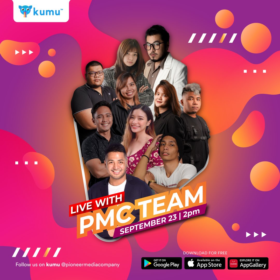 pioneermediaph's tweet photo. We are going LIVE on Kumu later at 2pm for our second episode of PMChat: Sikat Ka Dito! #PMChatKamiLang2 π¬
Chat with the fun PMC crew and get to know more about us behind the camera.
We'll see you on the show!
#PMChat #PMC #artistmanagement #digitalmarketing https://t.co/bRu8ghHGCh