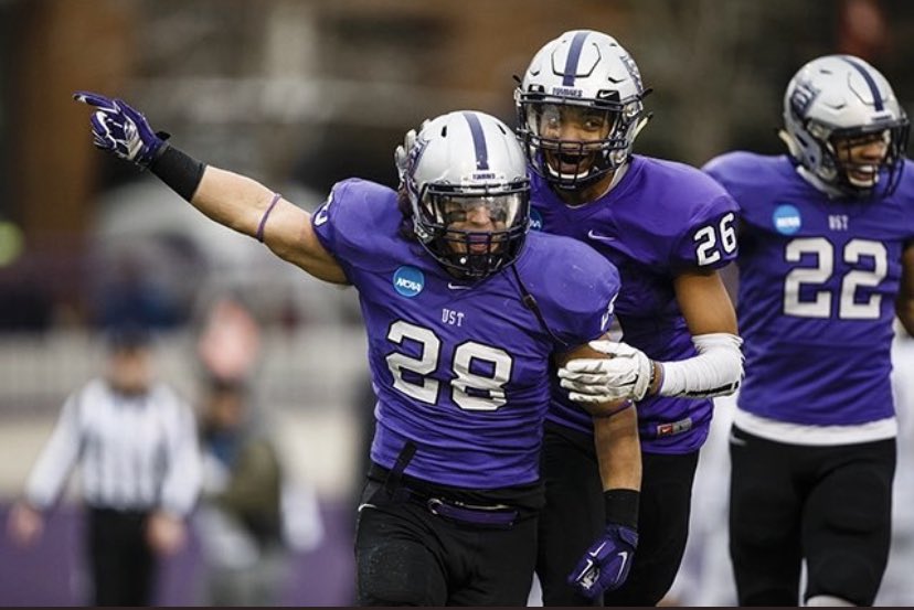 After a great call with @kuchinski8 I’m excited to announce I’ve received my first Division One offer to the University of St. Thomas ‼️💜 <a href="/UST_Football/">St. Thomas Football</a> <a href="/Coach_Caruso/">Coach Glenn Caruso</a> <a href="/LakersFootball1/">Lakers Football</a>