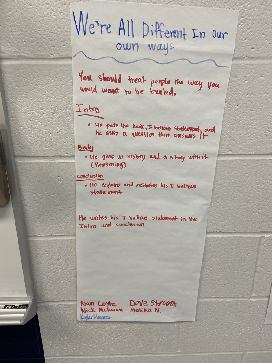 AngelaFaulhaber's tweet photo. I am so impressed by the writing maps Mrs. Biernat’s class did for their This I Believe essays and their Who Made That. ⁦@WestCler⁩ Deconstructing mentor texts helps us envision what could be for our writing! https://t.co/q7SC4qYx0j