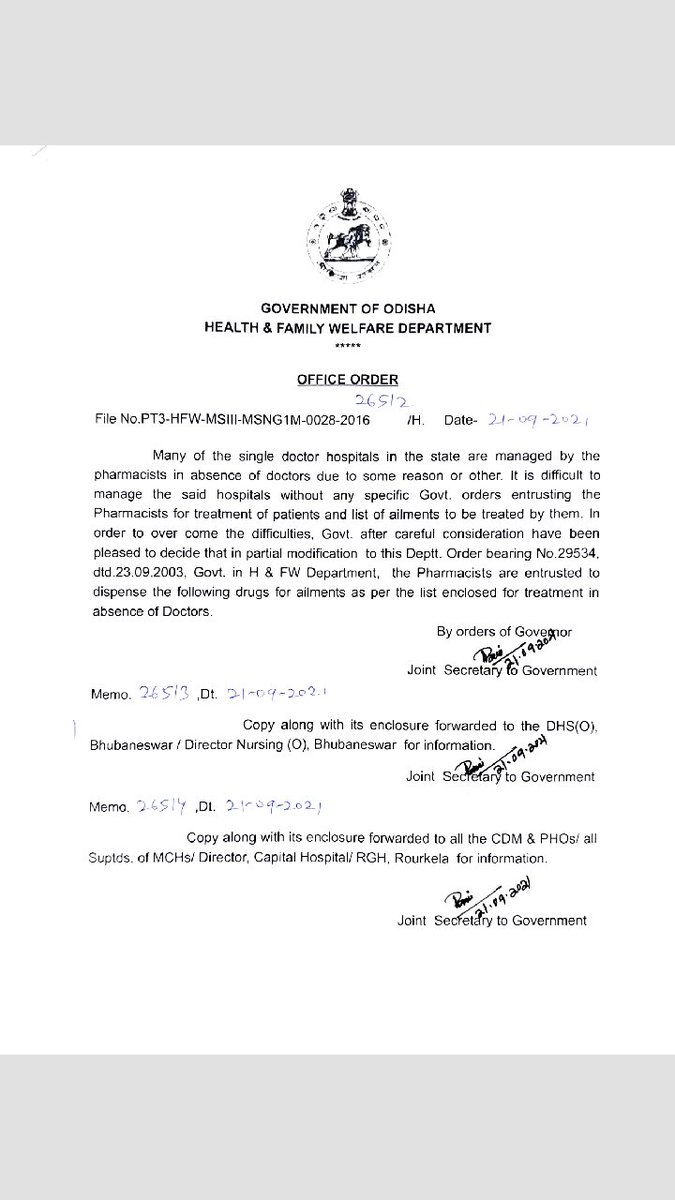उड़ीसा राज्य की तरह राजस्थान में भी फार्मासिस्ट को दवा लिखने का अधिकार देना चाहिए क्योंकि फार्मासिस्ट ही है जो की दवाइयो की अच्छी नॉलेज रखता है..!
<a href="/ashokgehlot51/">Ashok Gehlot</a> 
<a href="/RaghusharmaINC/">Dr. Raghu Sharma</a> 
<a href="/RajGovOfficial/">Government of Rajasthan</a> 
<a href="/RahulGandhi/">Rahul Gandhi</a> 
<a href="/RPEA_U/">RAJASTHAN PHARMACIST EMPLOYEE ASSO.(U)</a> <a href="/OfficialRPSA/">All Rajasthan Pharmacy Students Association</a> 
<a href="/TeamPharmaRaj/">Team Pharmacist Rajasthan</a> 
@RajasthanPharm1 
<a href="/MunjalDr/">Dr Ish Munjal</a>