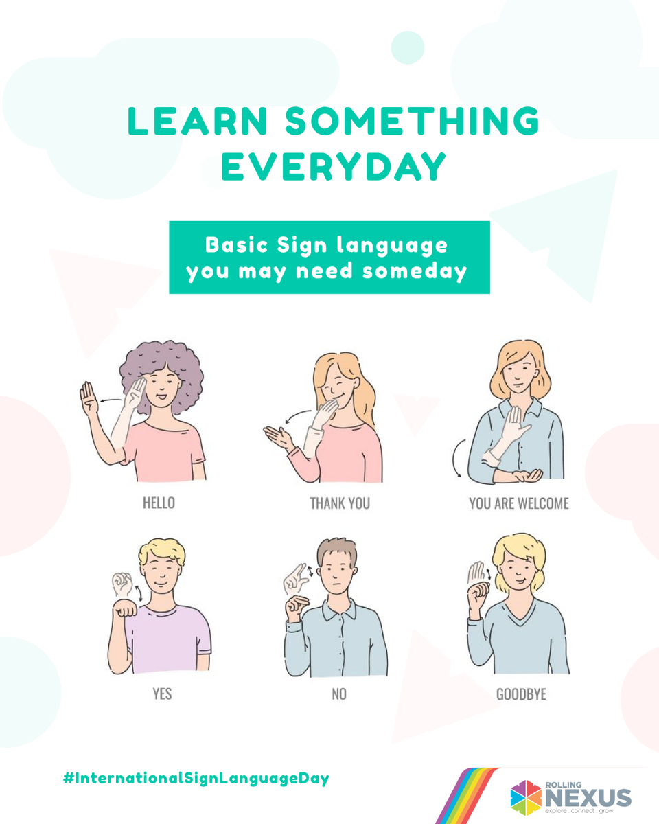 rollingnexus's tweet photo. Learn Something Everyday 

#InternationalSignLanguageDay  
#RollingNexus
#ExploreConnectGrow
#NetworkofNewPossibilities https://t.co/uZ2ylLXt1p