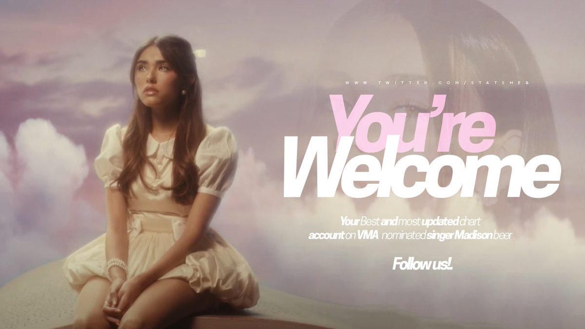 statsmb's tweet photo. We are "Madison Stats" Your best and most updated chart account on VMA nominated singer-songwritter Madison Beer, Follow us and Turn on the Notifications. https://t.co/Ii9s56jBz2