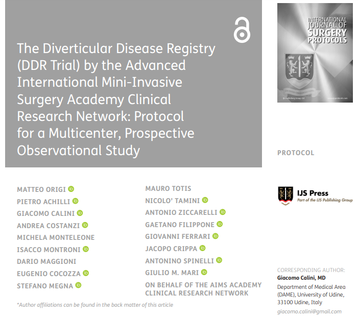 Giulio Mari (@giuliomari2) on Twitter photo Now online! the new registry program by <a href="/AIMSAcademy3/">AIMS Academy</a> for diverticular disease. Thanks to <a href="/matteorigi/">matteo.origi</a> <a href="/3isac/">Isacco Montroni</a> <a href="/AntoninoSpin/">Antonino Spinelli</a> <a href="/achilli_/">Pietro Achilli</a> <a href="/drjacopocrippa/">Jacopo Crippa</a> tracking patients with DD through registry will allow to reach evidences on the best treatment <a href="/DrDavidLarson/">David Larson, MD MBA</a> <a href="/CostanziDr/">Andrea Costanzi</a> Now online! the new registry program by <a href="/AIMSAcademy3/">AIMS Academy</a> for diverticular disease. Thanks to <a href="/matteorigi/">matteo.origi</a> <a href="/3isac/">Isacco Montroni</a> <a href="/AntoninoSpin/">Antonino Spinelli</a> <a href="/achilli_/">Pietro Achilli</a> <a href="/drjacopocrippa/">Jacopo Crippa</a> tracking patients with DD through registry will allow to reach evidences on the best treatment <a href="/DrDavidLarson/">David Larson, MD MBA</a> <a href="/CostanziDr/">Andrea Costanzi</a>