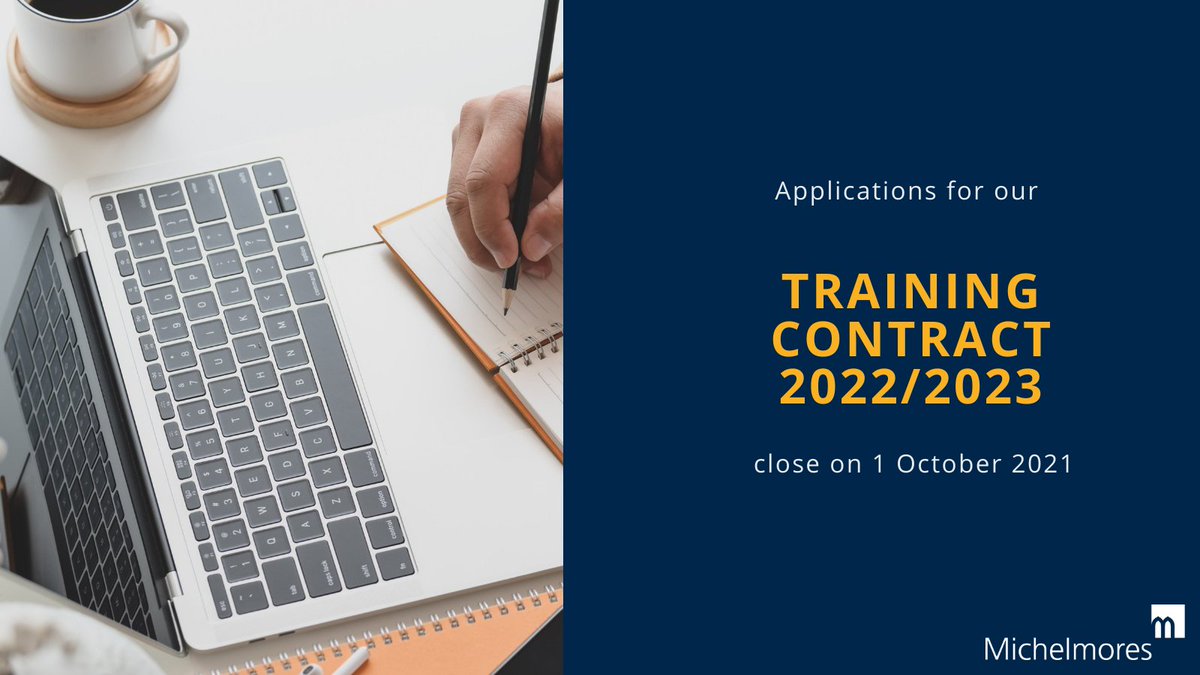 Applications for our Autumn Assessment Day close on 1 October.

Find out more about our 2022/2023 training contract opportunities and how to apply here!

➡️ bit.ly/3tVyzLo

#Michelmores #Graduates